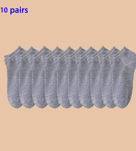 10/20/40 Pairs of Solid Color Socks, Soft and Lightweight Ankle Socks, Casual Boat Socks, Low Cut Ankle Socks